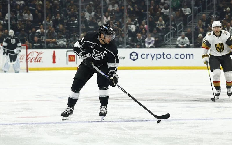 Anze Kopitar #11 of the Los Angeles Kings at Crypto.com Arena on October 28, 2023 in Los Angeles, California. The Kings vs Golden Knights Odds are set for tonight's game.